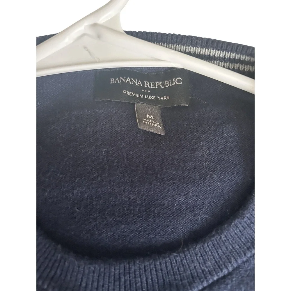 Minimalist Colorblock‎ Crewneck Sweater Men's Medium Navy Grey Dark Academia